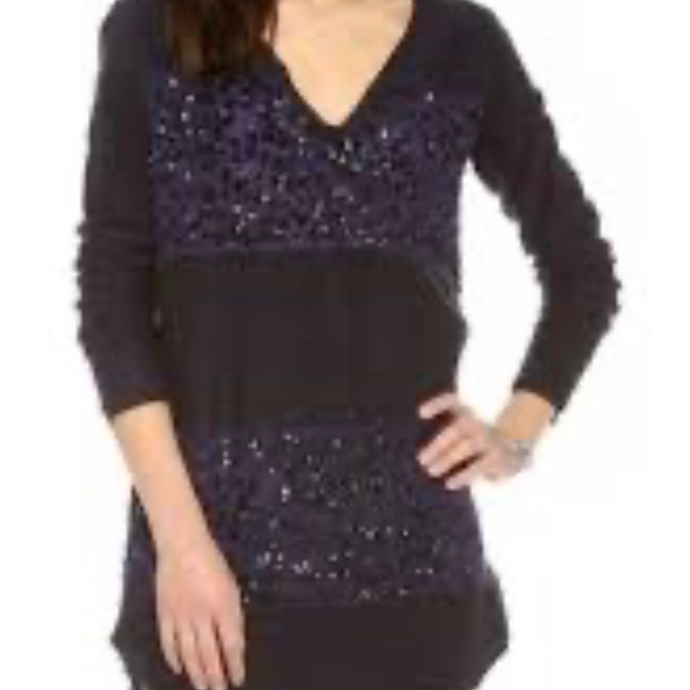 Free People Sequin oversized Sweater (size XS)